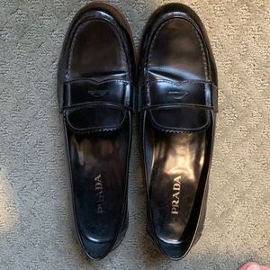 Prada black loafers size 10